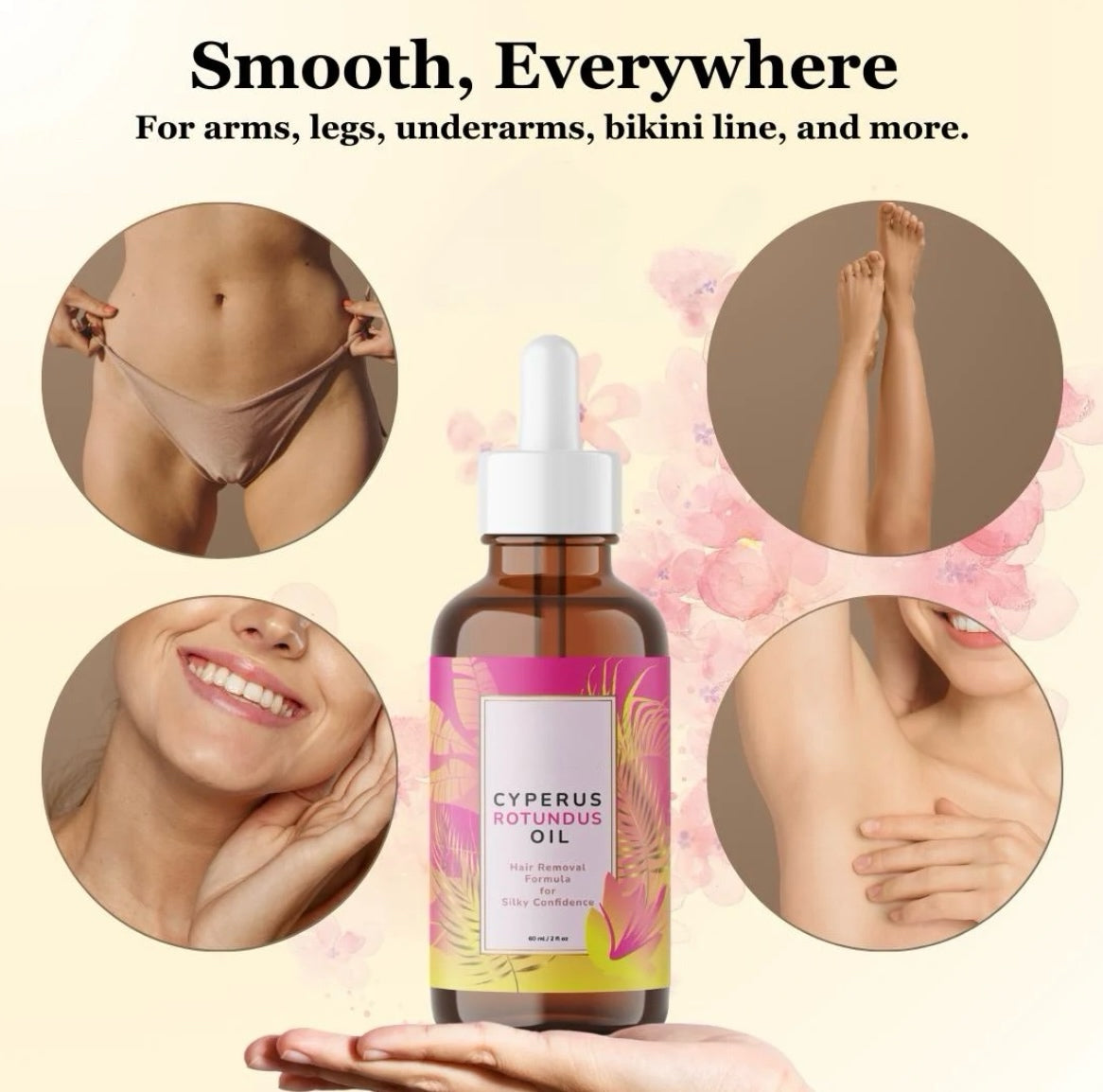 Cyperus Rotundus Oil for NATURAL PERMANENT HAIR REDUCTION